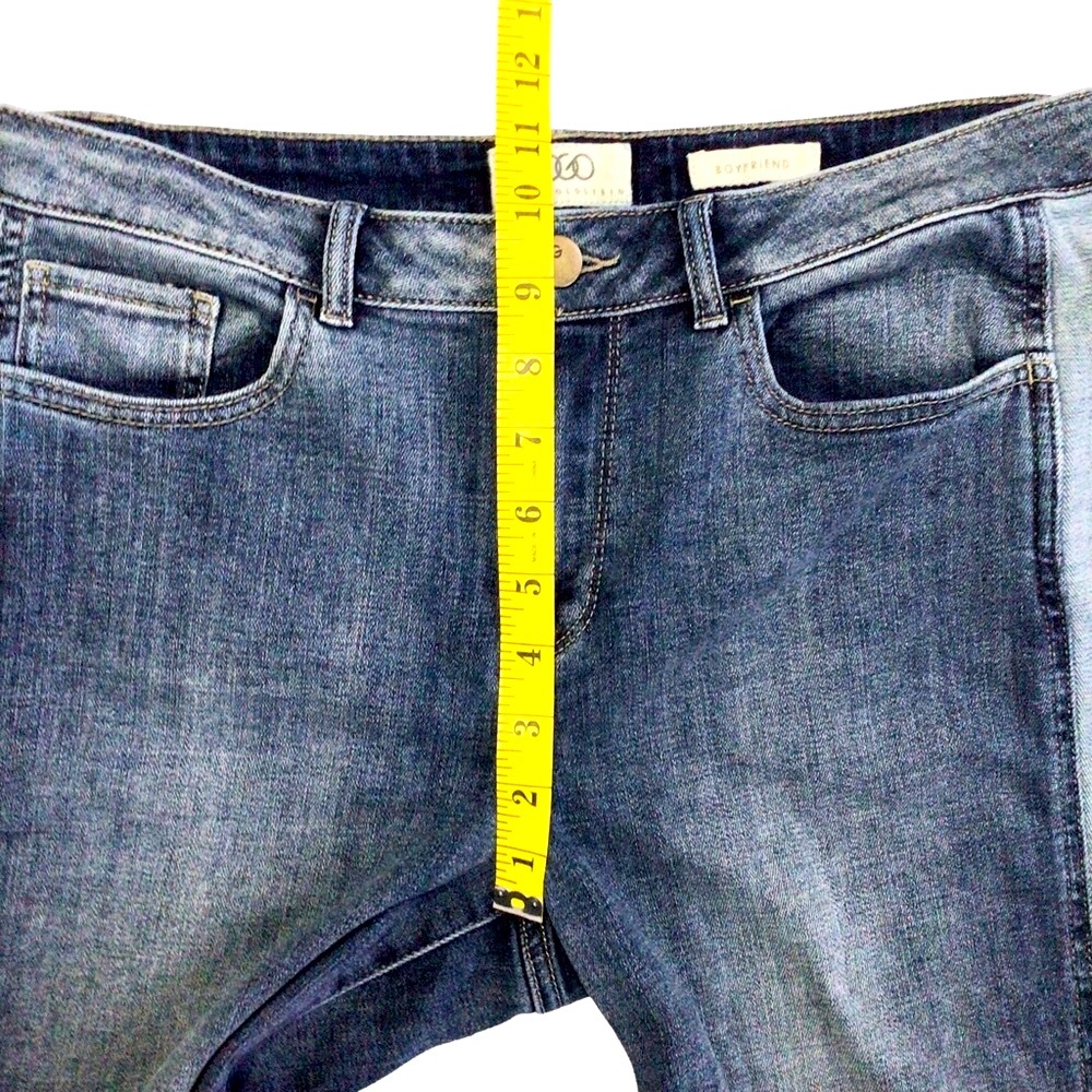 LOGO by Lori Goldstein Boyfriend Two Tone Side Panel Jeans Size 10 - Picture 10 of 12